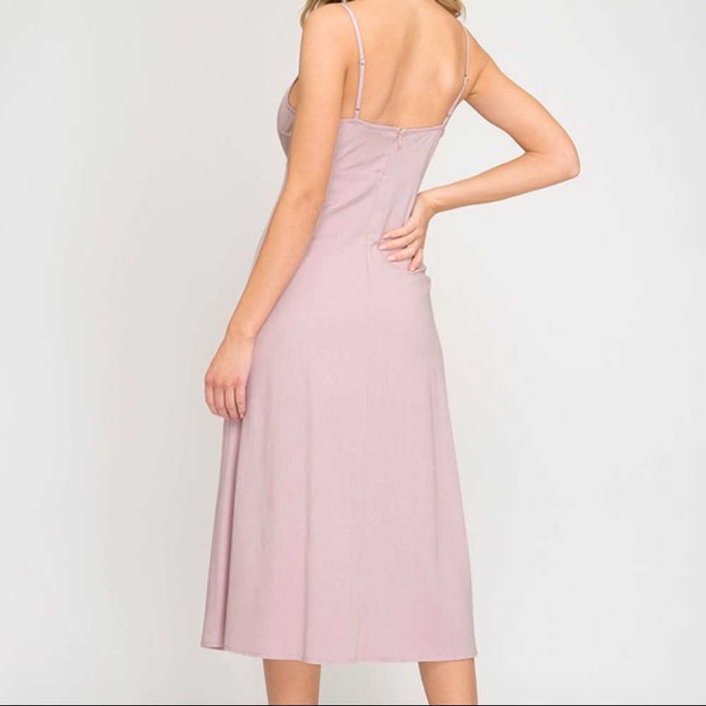 70% CLEARANCE 🎄Brooke Midi Button up Dress-Pink - Picture 3 of 4